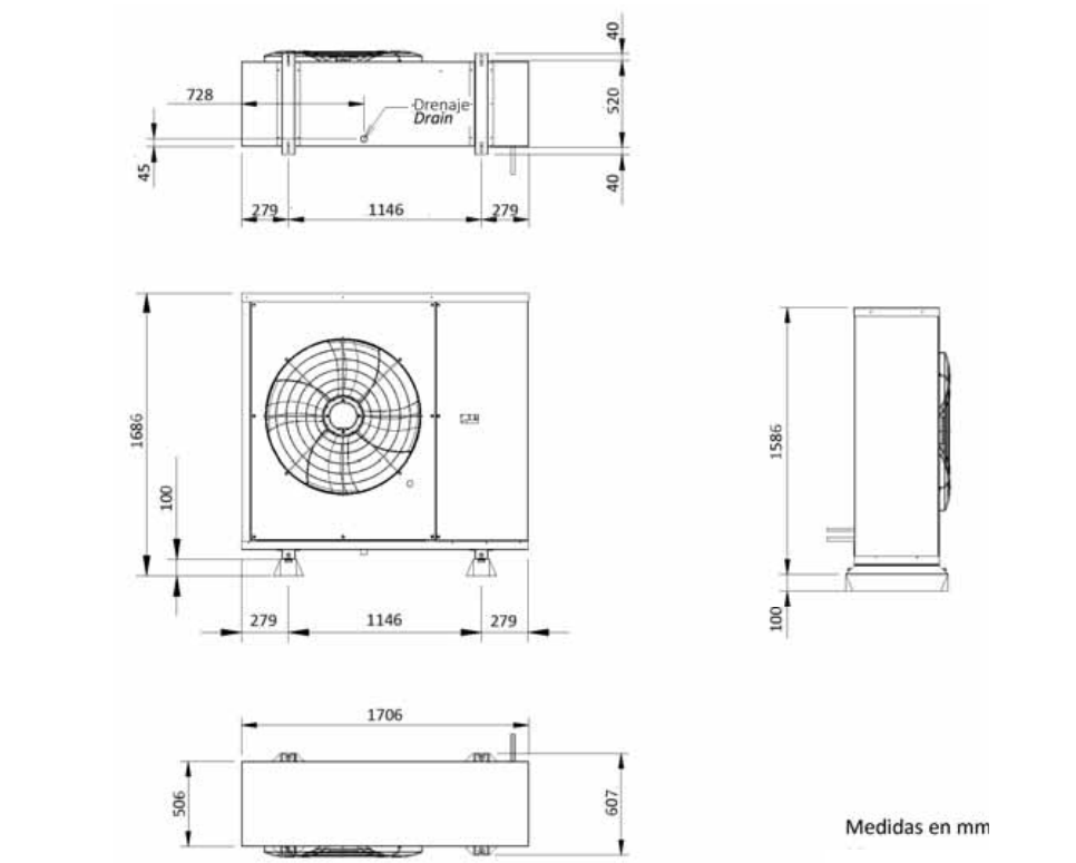 dimensiones unidad exterior Beetle